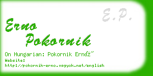 erno pokornik business card